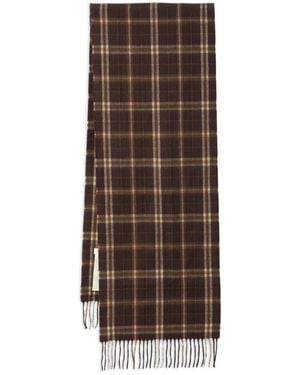 Celine Tartan Cashmere Scarf - Brown