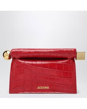Jacquemus La Pochette Rond Carre Leather Clutch - Red