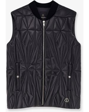 Moncler Geocamo Flight Leather Vest - Black