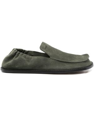 Loewe Flex Suede Leather Loafers - Green