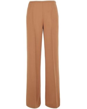 forte_forte Forte_Forte Pants With Elasticated Waist And Two Side Pockets - Natural