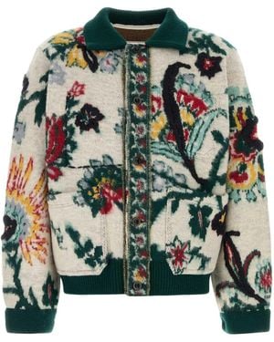 Sacai Embroidered Wool Sweater - Green
