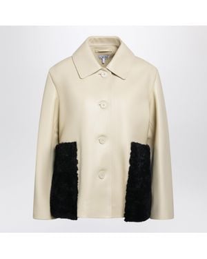 Loewe Light/ Lambskin Nappa Leather Jacket - Natural