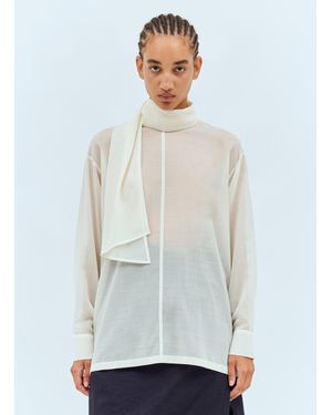 Issey Miyake Sheer Shirt With Shawl - White