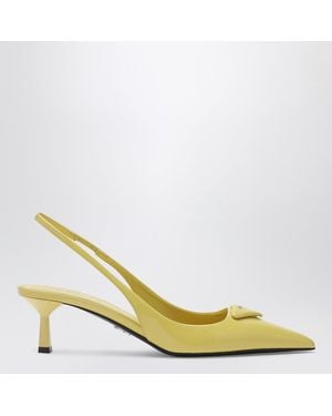 Prada Pineapplecoloured Patent Leather Slingback Pumps - Yellow