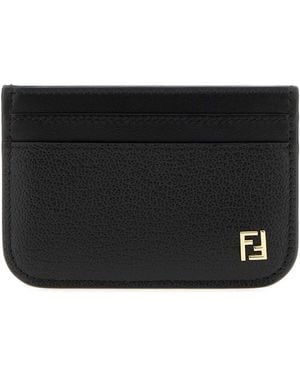 Fendi Leather Ff Card Holder - Black