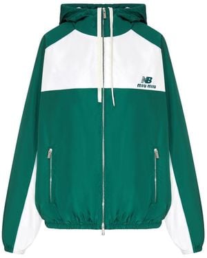 Miu Miu New Balance X Technical Poplin Windbreaker Featuring Coco Gauff - Green