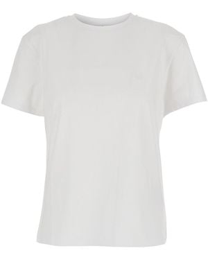 Acne Studios Crewneck T-Shirt With Logo Patch Organic Cotton T-Shirts & Jerseys - White