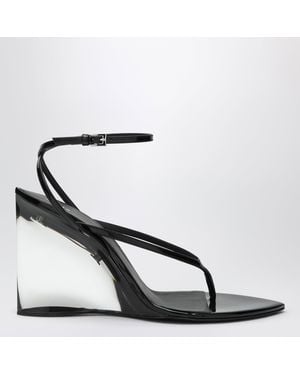 Alaïa Invisible Thong Sandals With Wedge - Black