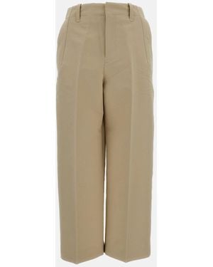 Jacquemus Mid-Rise Cropped Pants With Signature 'J' Loop - Natural