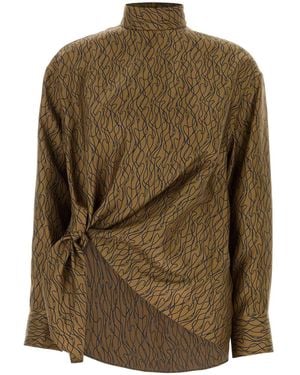 Ferragamo Salvatore Printed Silk Blouse - Green