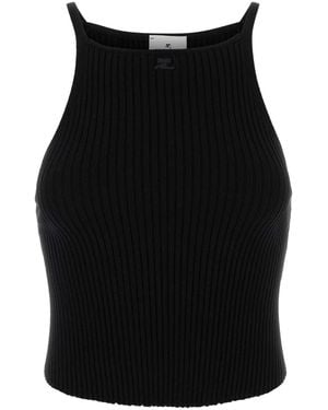 Courreges Viscose Blend Tank Top - Black