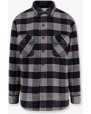 Celine Quilted Overshirt Wool Shirt - Black