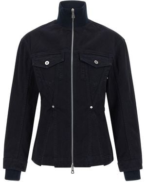 Jean Paul Gaultier The Slit Denim Puffer Jackets - Blue