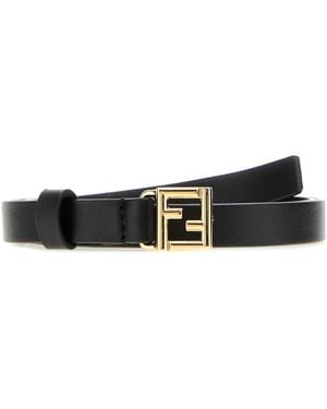 Fendi Leather Belt - White
