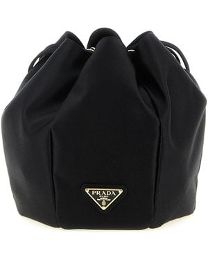 Prada Satin Mini Bucket Bag - Black