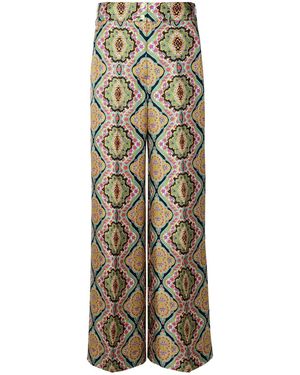 Etro Multi Silk Pants - Metallic