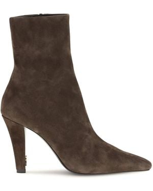 Saint Laurent Jill Suede Ankle Boots - Brown
