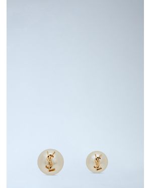 Saint Laurent Monogram Faux Pearl Earrings - Blue