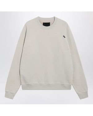Prada Talc-Colored Cotton Fleece Sweatshirt - White