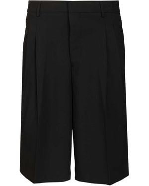 Ami Paris Ami Wide-Leg Bermuda Shorts - Black