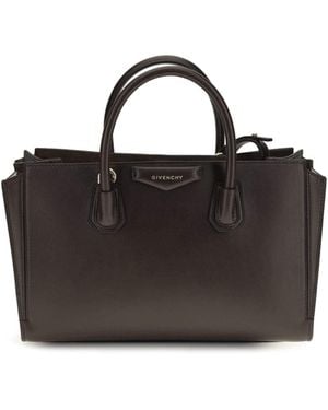 Givenchy Small Antigona Catchall Glossy Grained Leather Handbag - Black
