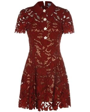 Self-Portrait Lace Mini Dress - Red