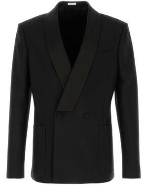 McQueen Wool Blend Blazer - Black
