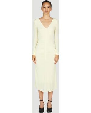Isabel Marant Laly Ruched Semi-Sheer Dress - White
