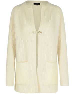 Fay Cream Wool Blend Cardigan - Natural