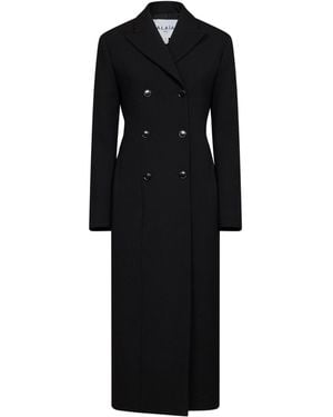 Alaïa Alaïa Wool Crêpe Double-Breasted Tailored Coat - Black