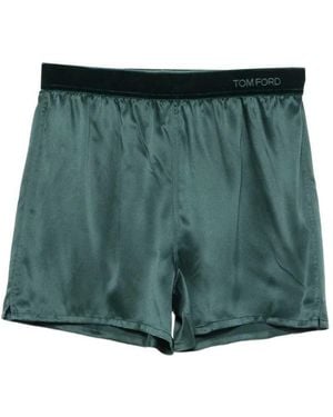 Tom Ford Printed Silk Pajama Pants - Green