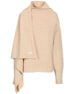 The Attico Wool Scarf Sweater - Natural