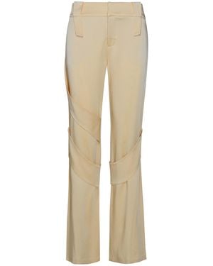 Blumarine Cream Acetate Blend Cargo Pants - Natural