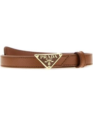 Prada Camel Leather Belt - Brown