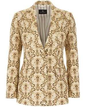 Etro Clothing Blazers & Gilets - Natural