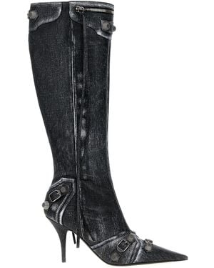 Balenciaga 90Mm Cagole Leather Boots - Black