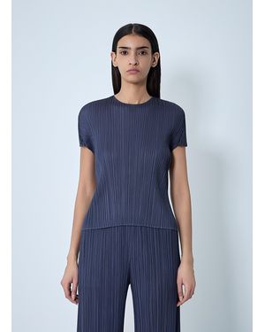 Pleats Please Issey Miyake Pleated Top - Blue