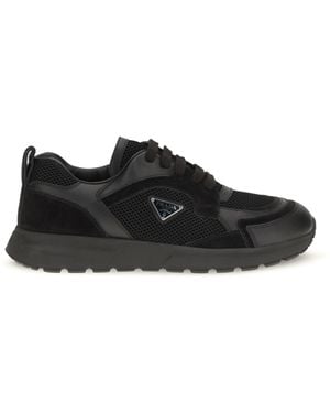 Prada Prax Leather And Fabric Sneakers - Black