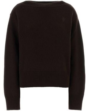 Gucci Chocolate Wool Blend Oversize Sweater - Black