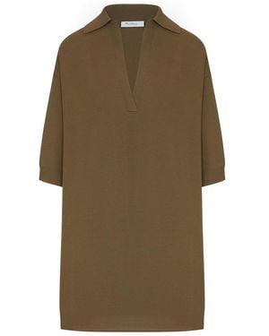 Max Mara Long Viscose Crepe Sweater - Green
