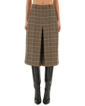 Saint Laurent Silk And Cashmere Pants Skirt - Natural