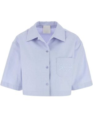 Givenchy Cropped Cotton Shirt - Blue