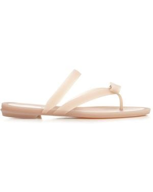 Ferragamo Vara Flip-Flops With Jelly Bow - Pink