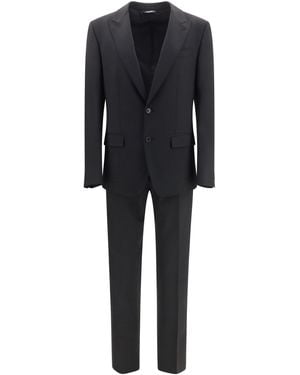 Dolce & Gabbana Dolce & Gabbana Martini Light Single-Breasted Wool Gabardine Suit - Black