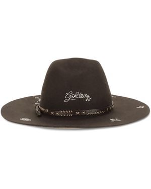 Golden Goose Embroidered Wool Fedora - White