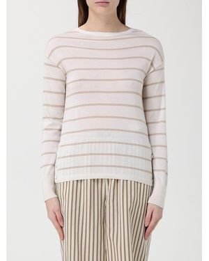 Max Mara Striped Cashmere And Silk Pullover - Natural