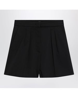 Max Mara Stretch Cotton Satin Shorts - Black