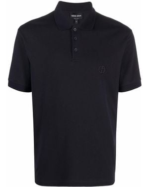 Giorgio Armani Stretch Cotton Piqué Polo Shirt - Black