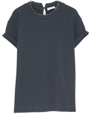 Brunello Cucinelli Cotton T-Shirt - Blue